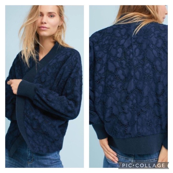 Anthropologie Navy Blue Cardigan - Picture 1 of 7
